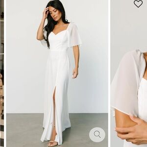 Sierra Sweetheart White Maxi Dress with Slit